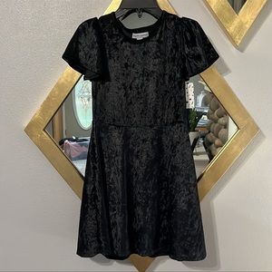 Harper Canyon girls black crushed velvet dress